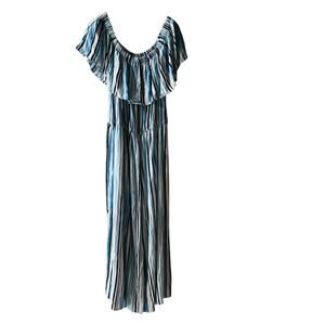 3rd + Malt Striped Off Shoulder Wide Leg Jumpsuit Size 3XL NWT